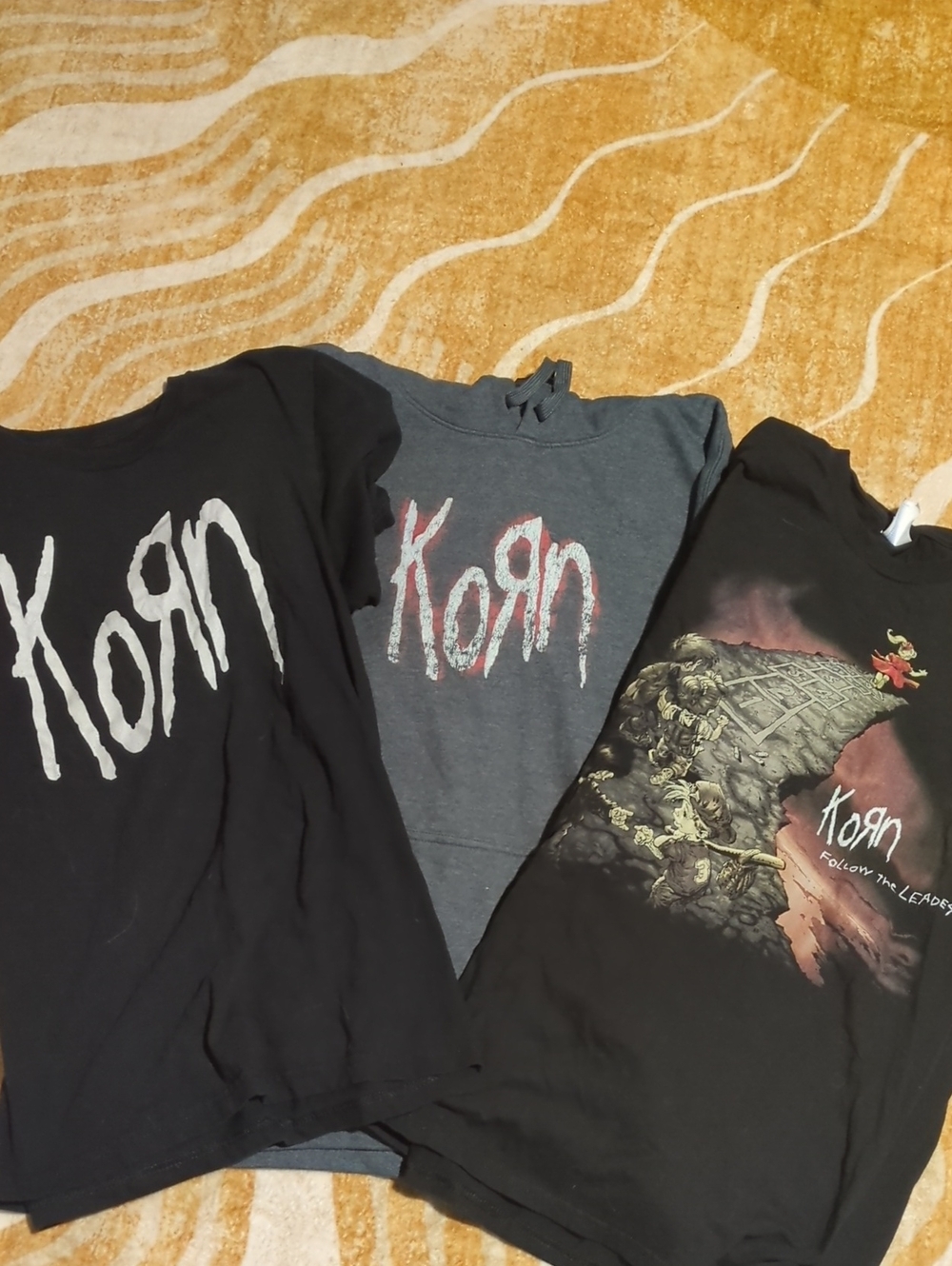 Korn Bundle Hoodie, Tee, Long Sleeve Tee Mens Medium